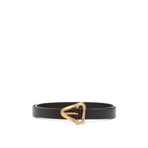 Bottega Veneta Grasp Black Belt with Gold Triangle Buckle